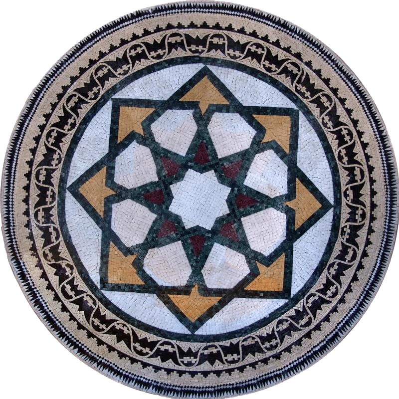 Round Marble Mosaic - Aquila