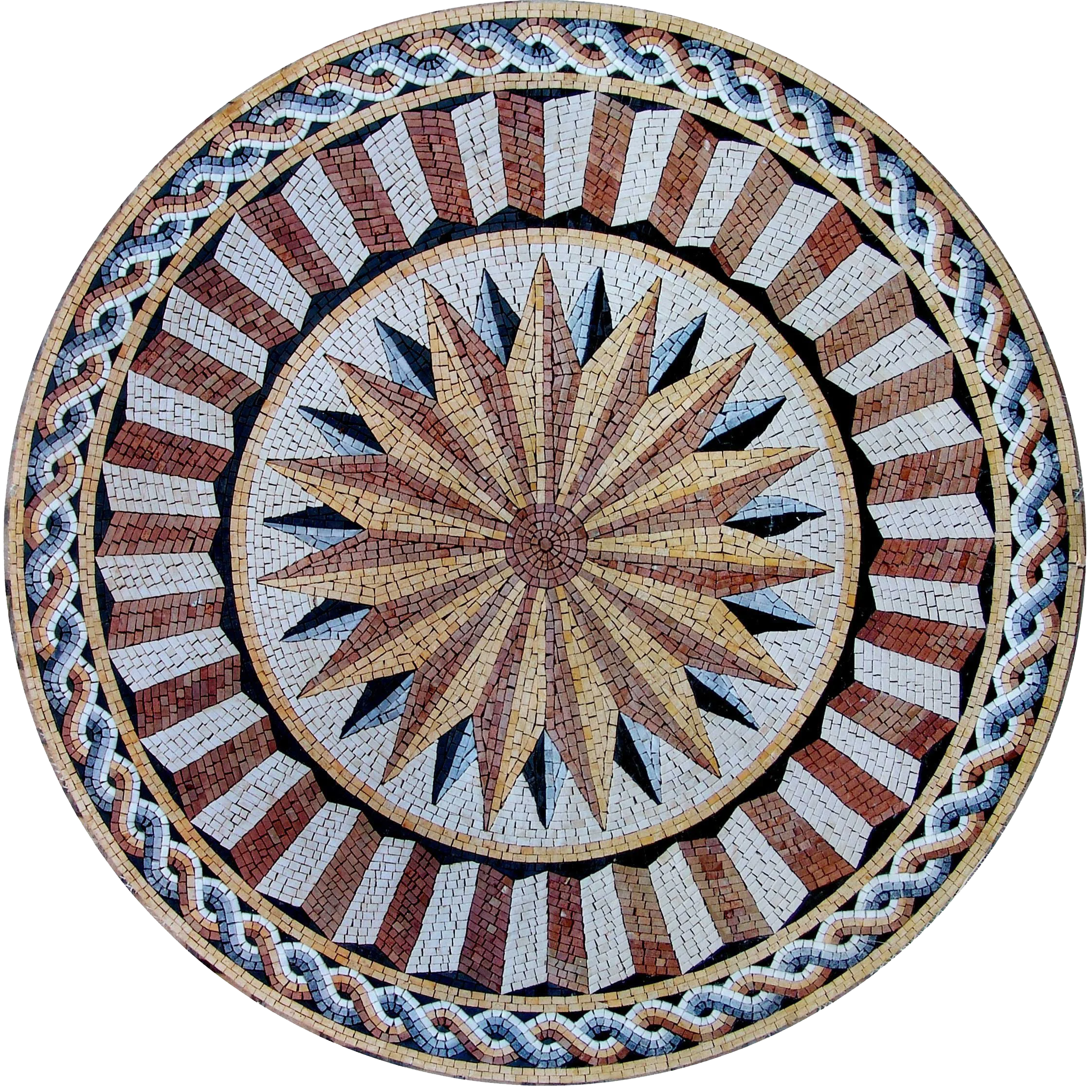 Round Starburst Marble Mosaic - Nova II