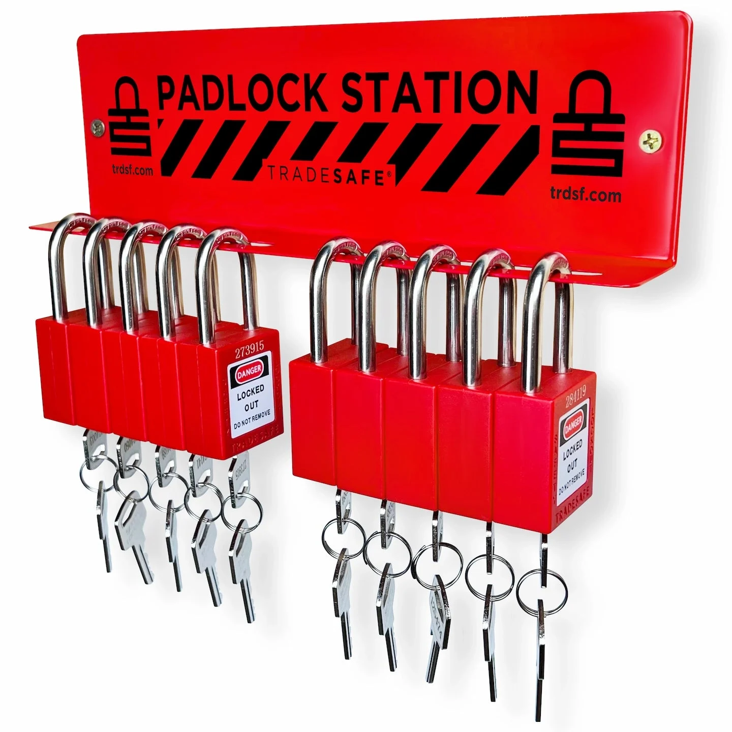 Safety Padlock Station - 10 Lockout Tagout Locks Included