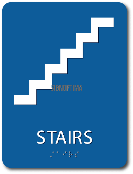 SignOptima™️ ADA Compliant STAIRS Sign,Acrylic Braille 6"x9"