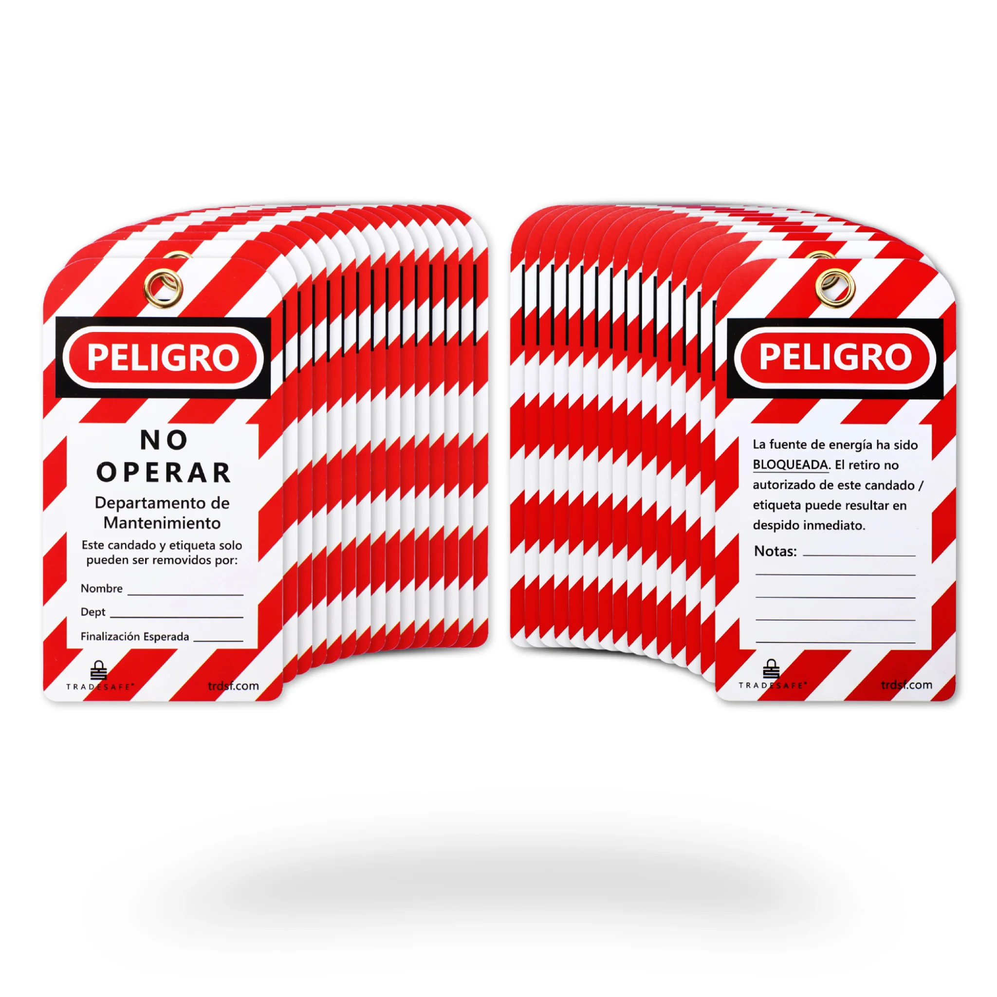 Spanish Lockout Tagout Danger Tags – Pack of 30