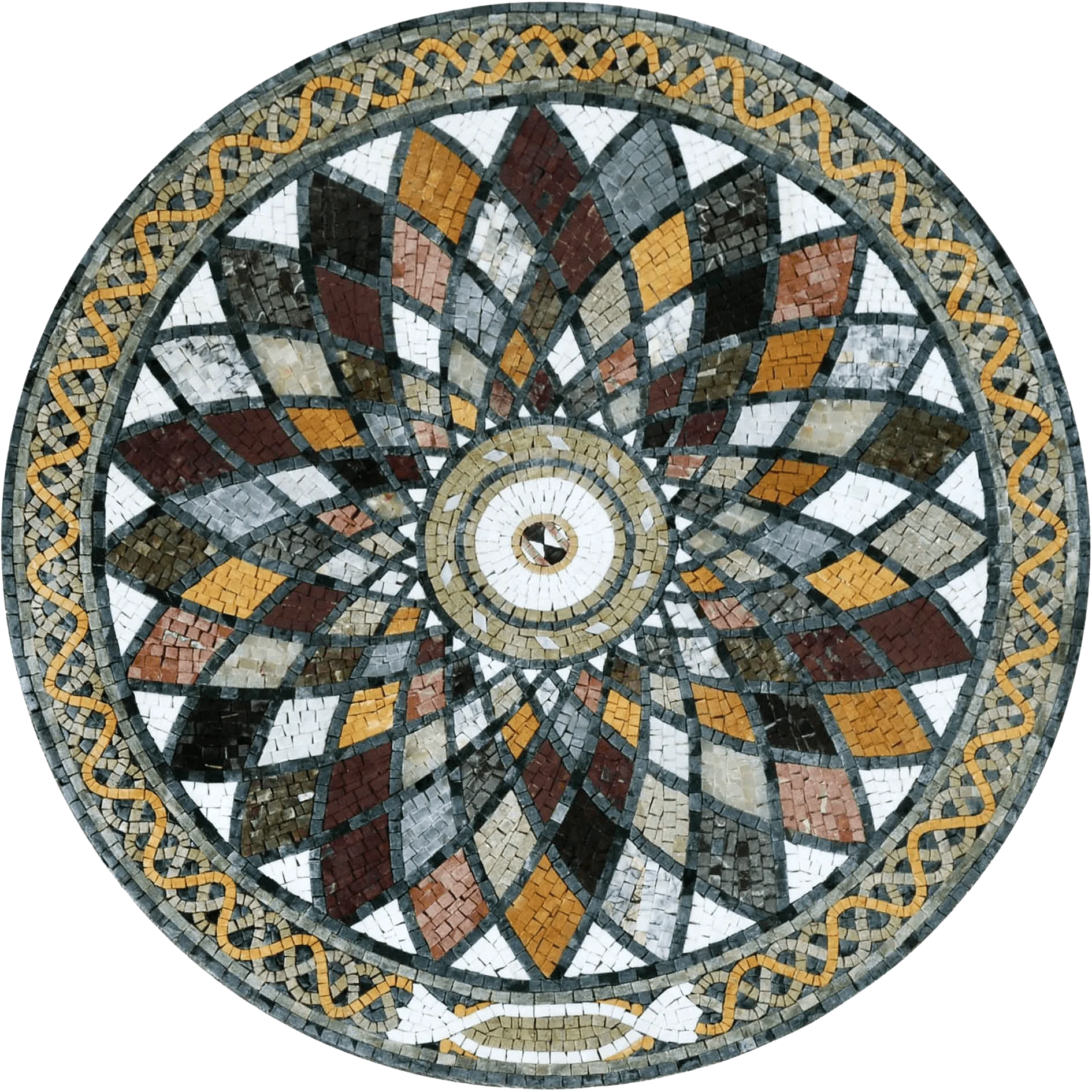 Starburst Stone Medallion - Falak II Mosaic | Luxury Handcrafted Design