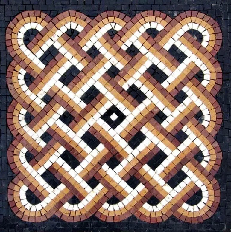 Tri-Colored Art Tile - Woven Wonders Mosaic