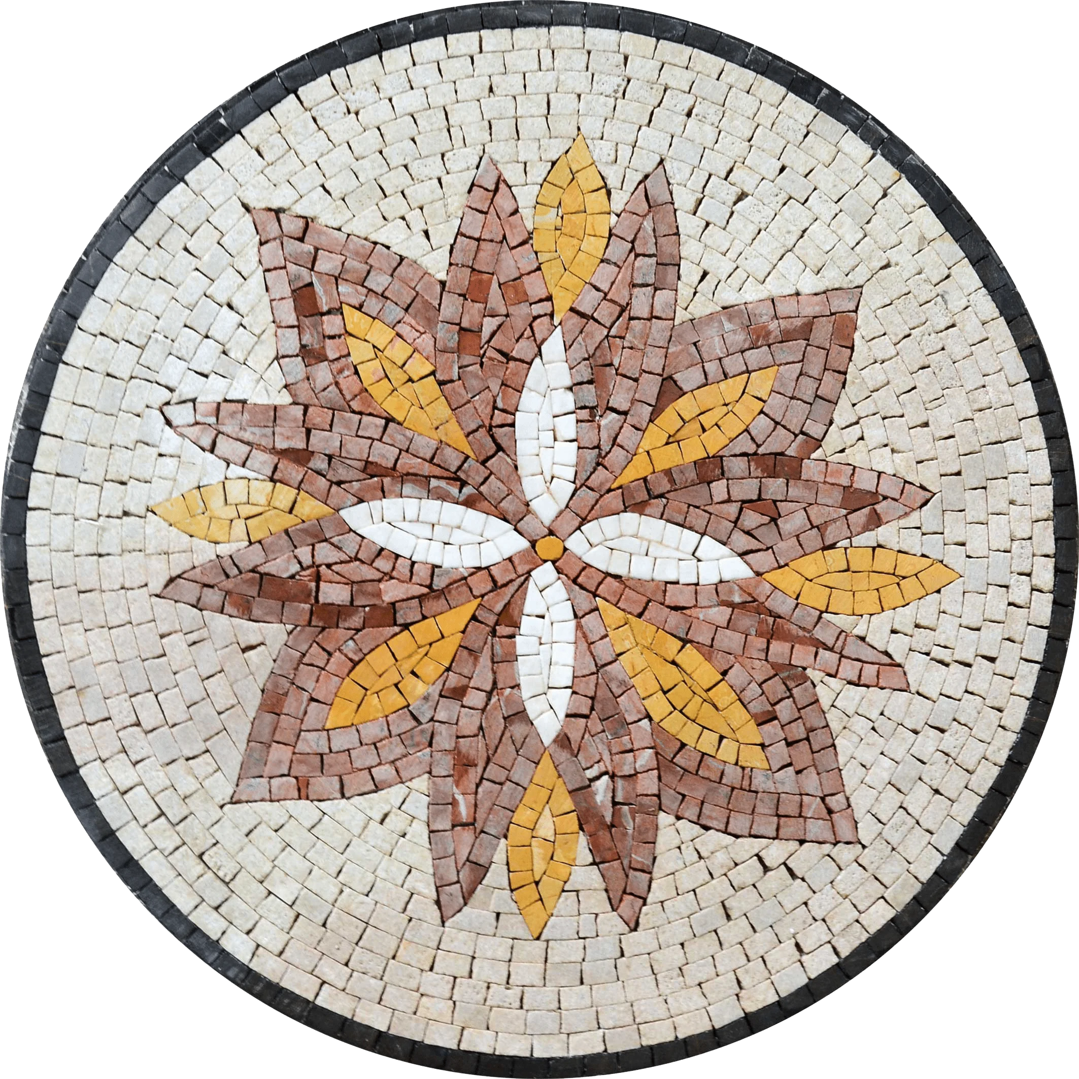 Tricolor Flower in Medallion Mosaic