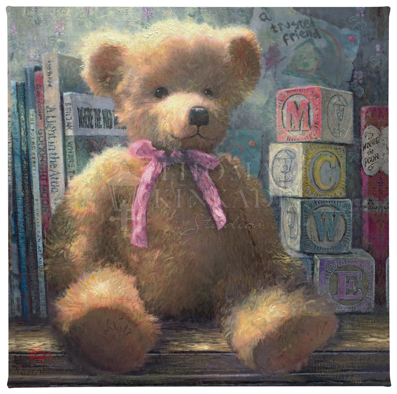 A Trusted Friend, Rose Bud - 14" x 14" Gallery Wrapped Canvas