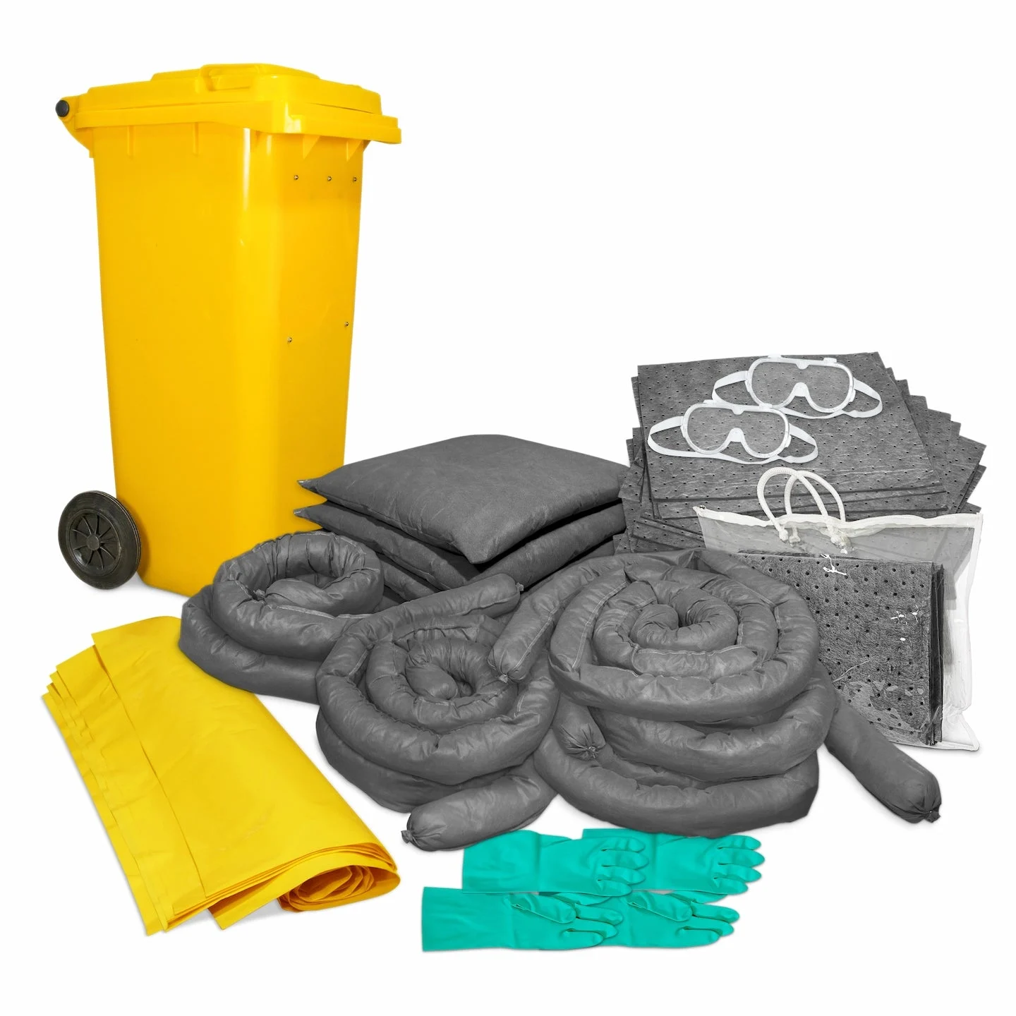 Universal Spill Kit Bin - 41-Gallon Capacity, 61 Pieces