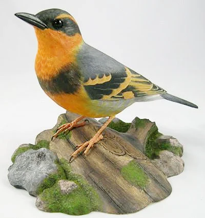 Varied Thrush - Hand Carved Wooden Bird