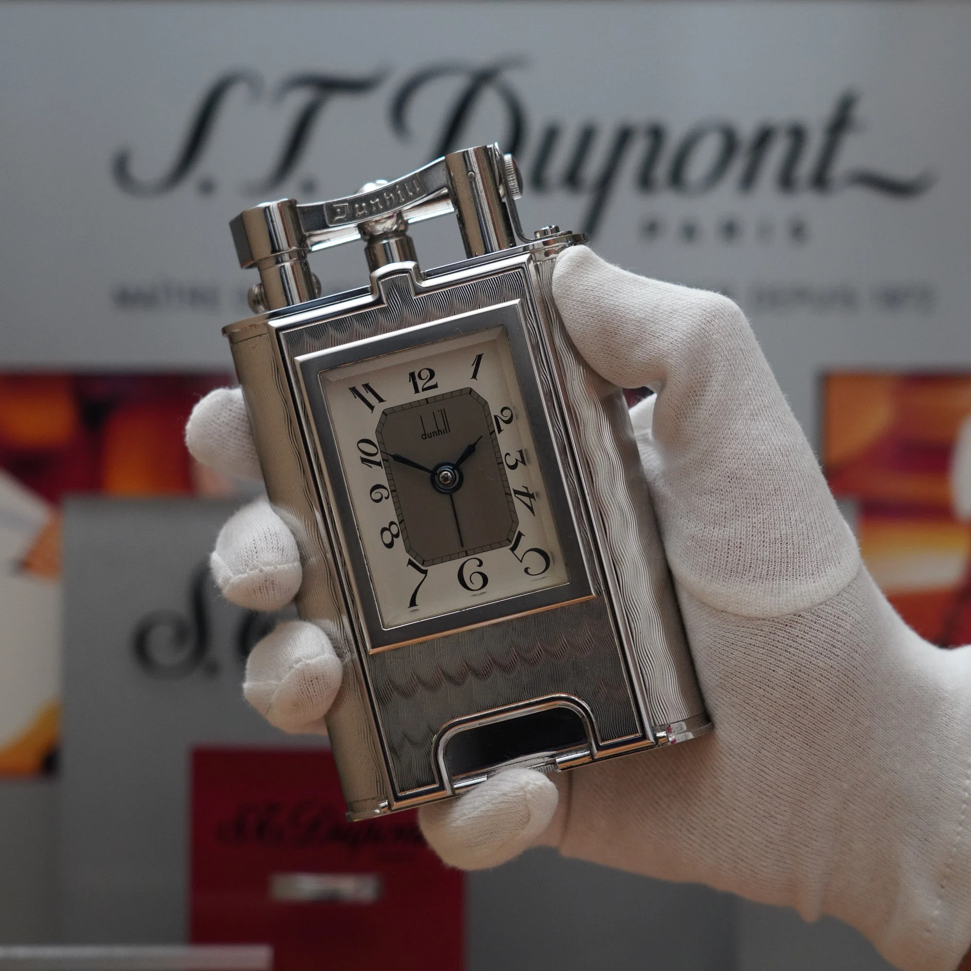 Vintage 1990 Dunhill Giant Charleston Palladium Finish Table Lighter Limited to Two Hundred Pieces Worldwide
