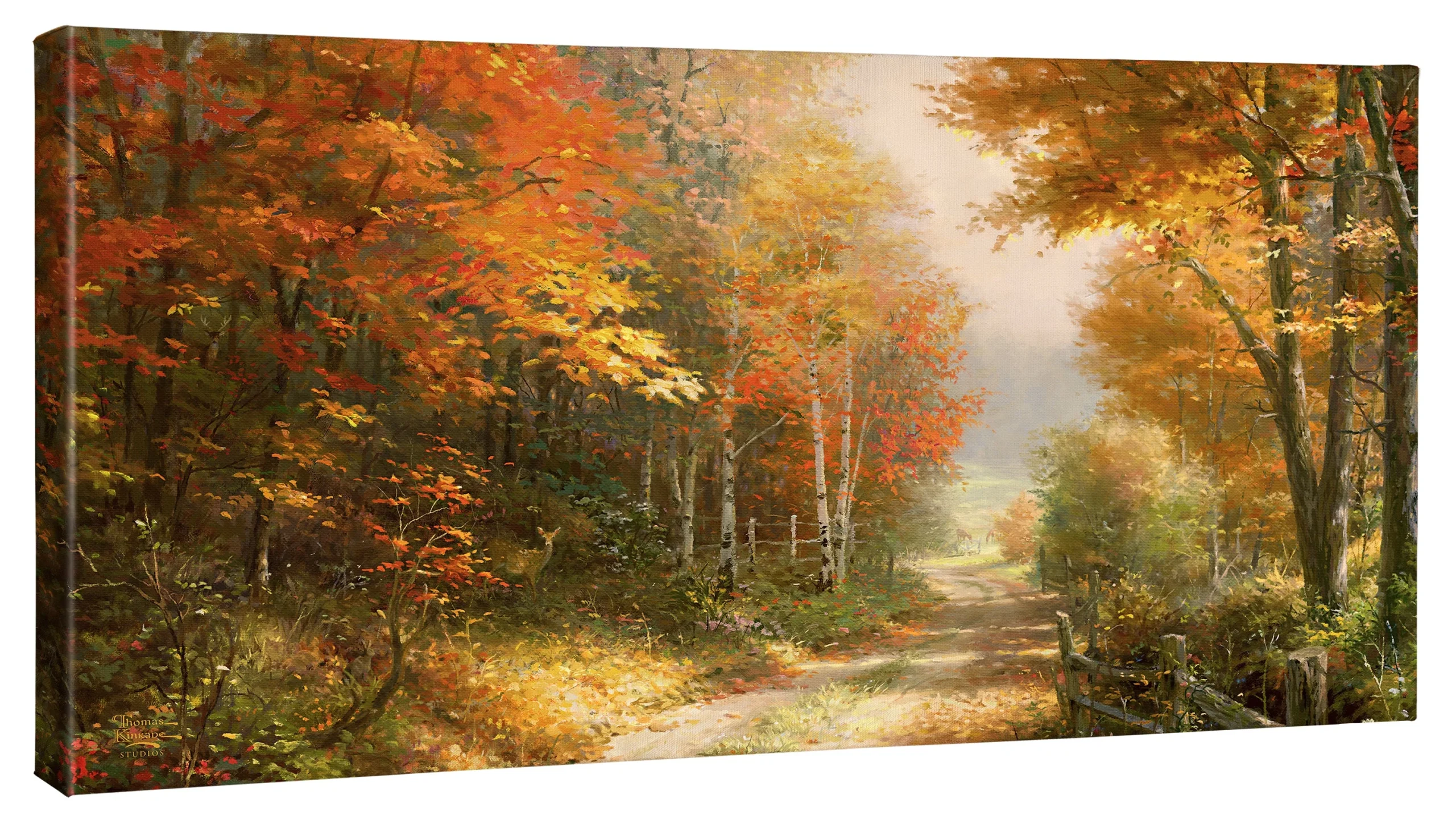 A Walk Down Autumn Lane - 16" x 31" Gallery Wrapped Canvas