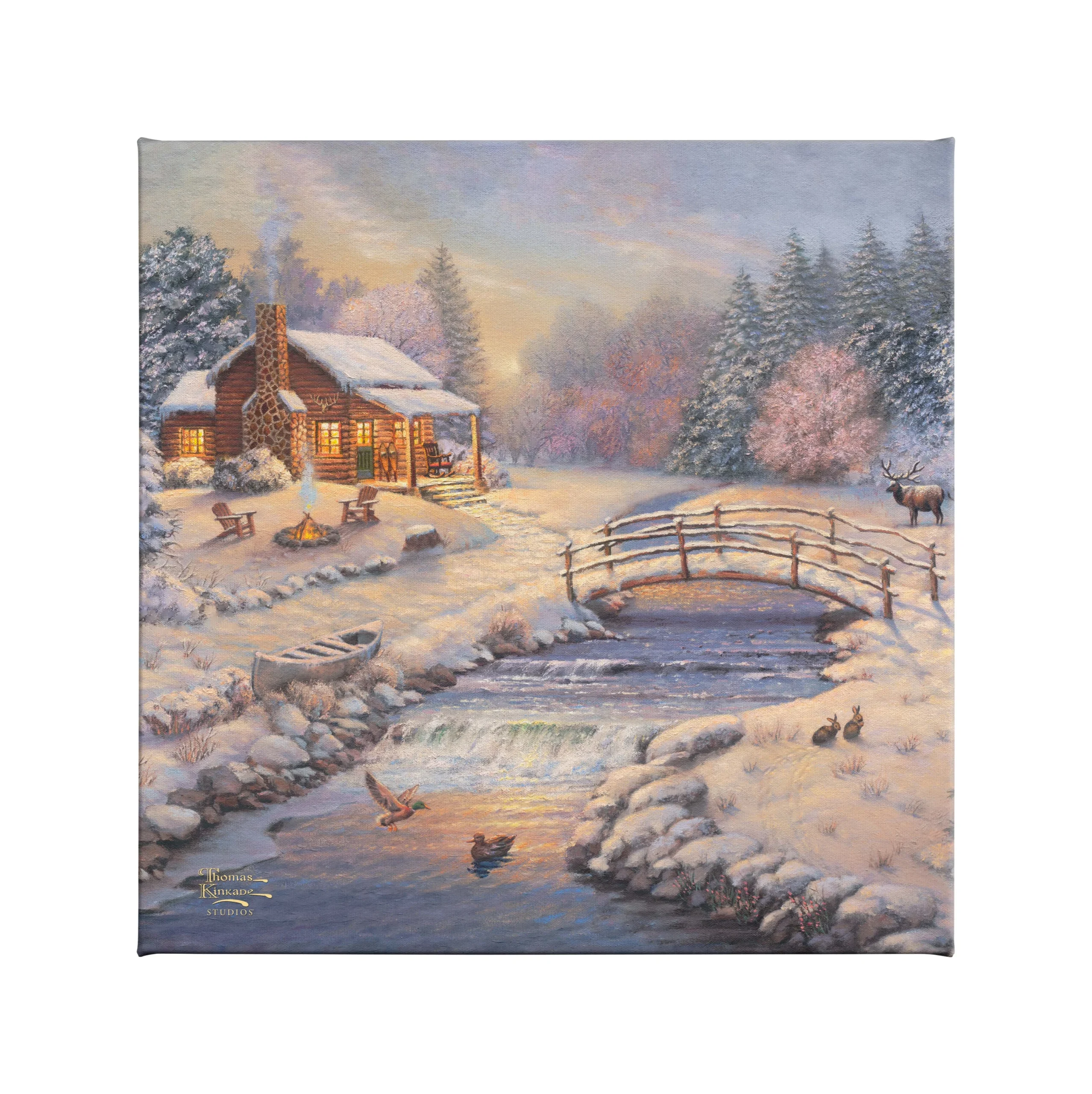 A Winter Retreat - 14" x 14" Gallery Wrapped Canvas