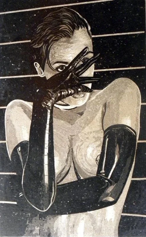 Woman Stone Art Mosaic Mural