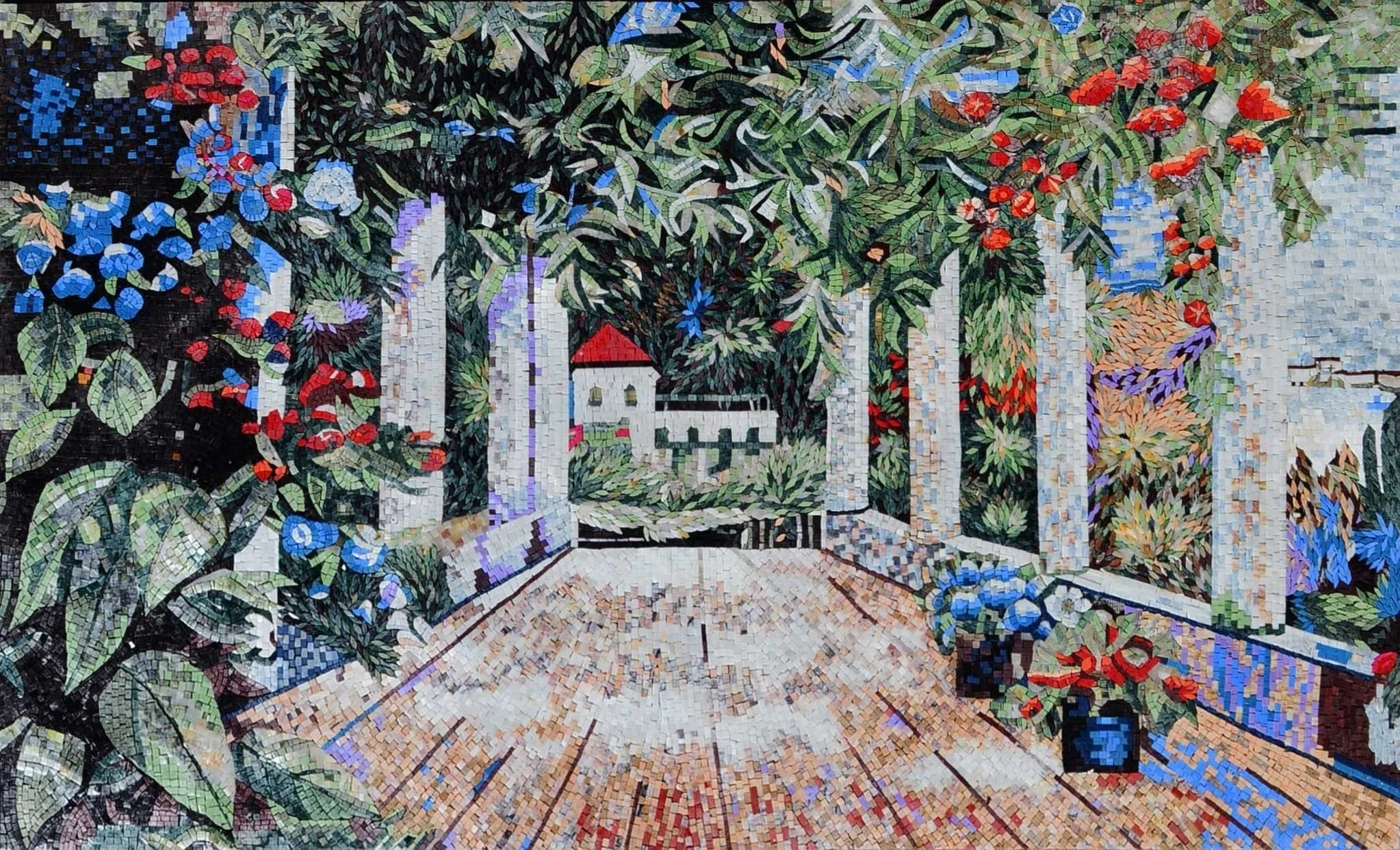Wooden Patio Backyard Mosaics