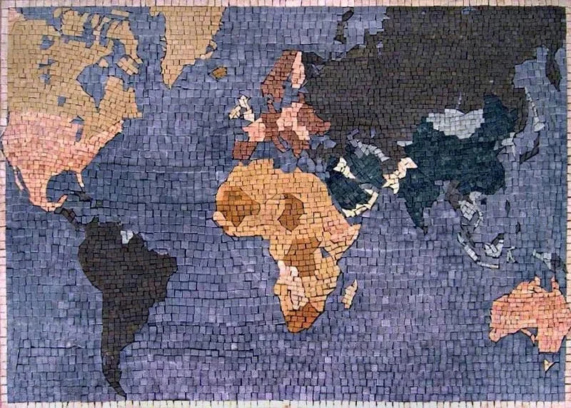 World Map Mosaic Design